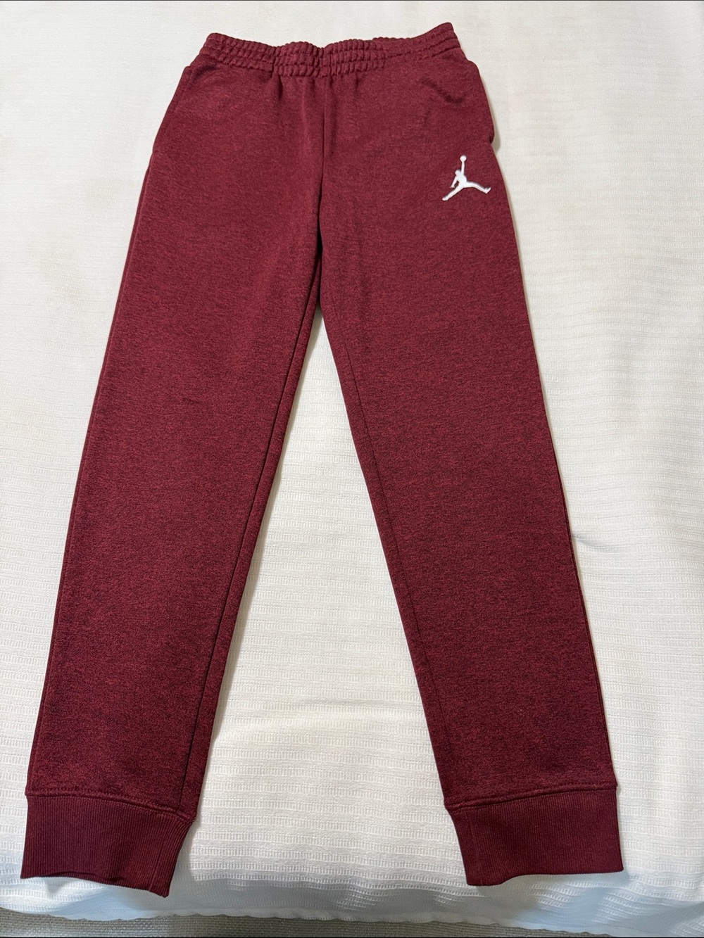Jordan Kids Maroon Sweatpants with White Jumpman